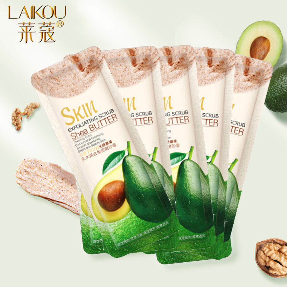 LAIKOU 5pcs Shea Butter Exfoliating Peeling Gel Facial Scrub Moisturizing Whitening Nourishing Repair Scrub Face Cream Skin Care - WMV LLC