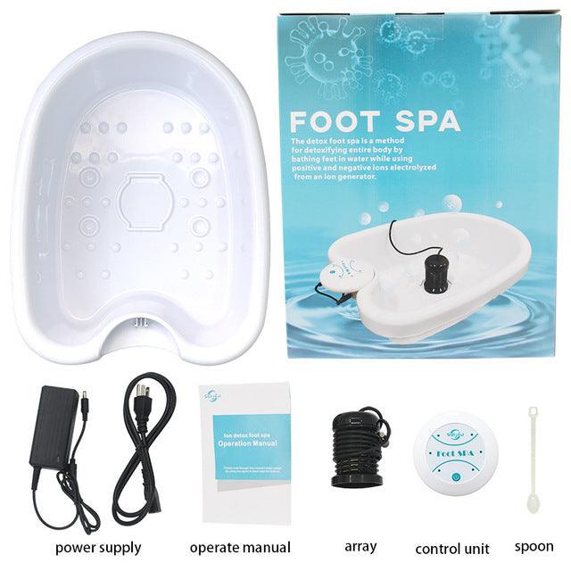 Foot Spa Bath Massager Machine Detox Ion Electric Mini FootBath Cleanse Footspa Vibrat Whirlpool Care Arrays Aqua Health Therapy - WMV LLC